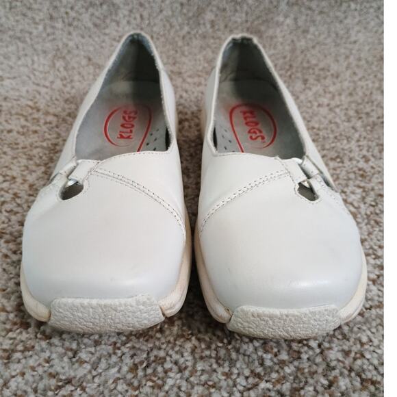 Women’s White Leather Klogs Comfort Slip Resistant Size 6 M - Picture 2 of 16